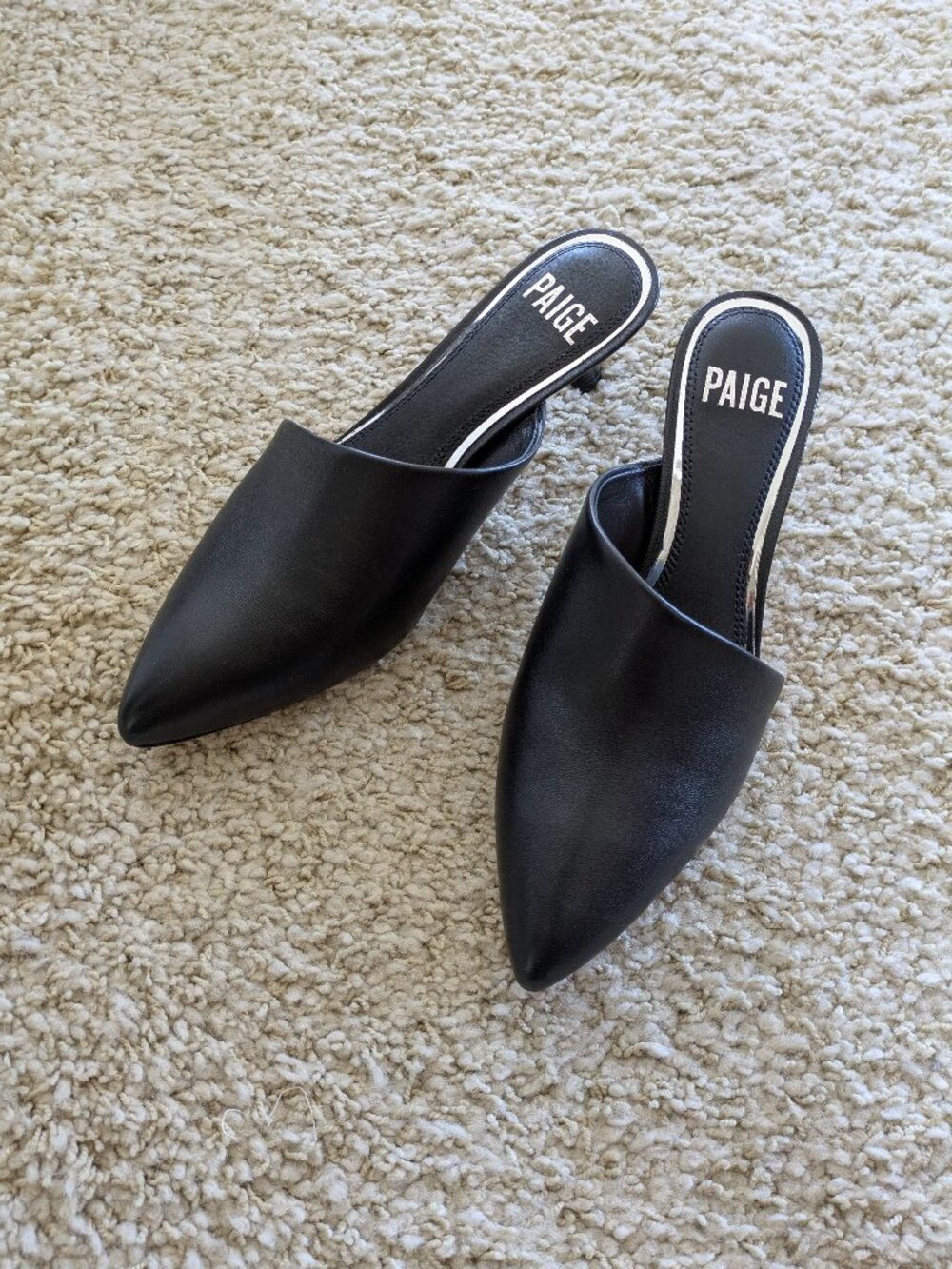 PAIGE Paloma Mules Black Size 6